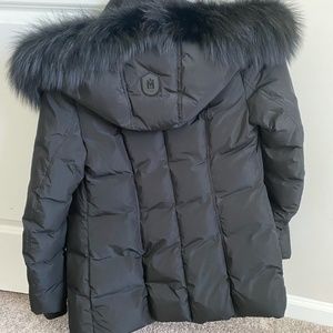 Black Fur Mackage Trim Down Coat